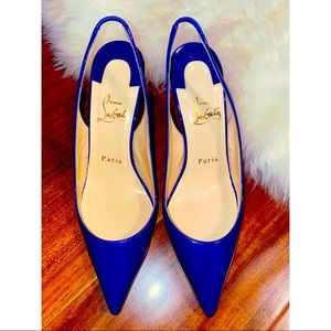 Christian Louboutin Clare sling 80 blue size 36